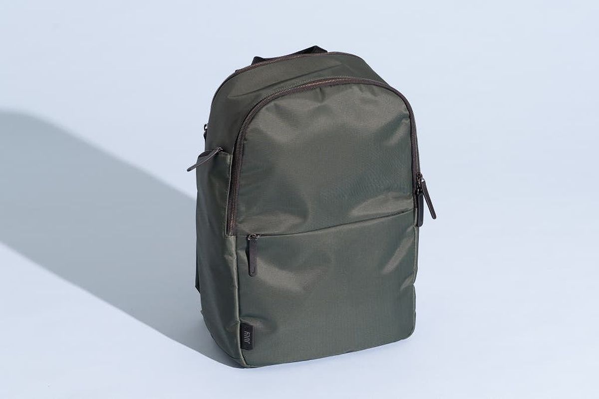 A travel-friendly laptop backpack with luggage pass-through