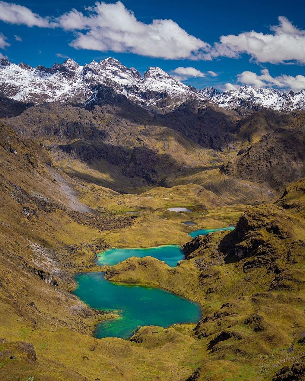 Panoramic photo of the wonderful landscape of the Lares route